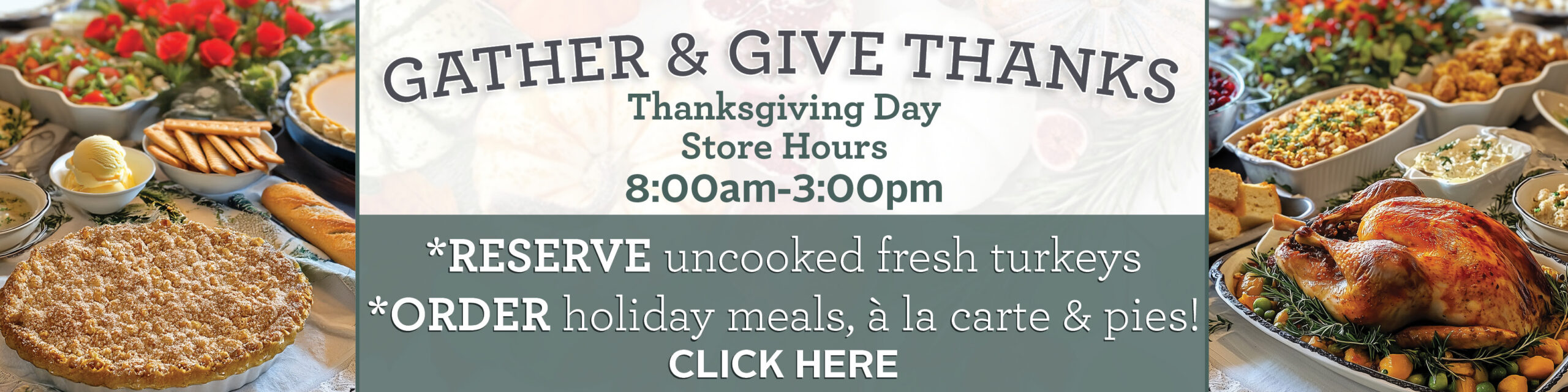 Orders must be placed by Wednesday, December 16th. Holiday orders are to be picked up by noon on Wednesday, December 24th. We require full payment upon placing your order.